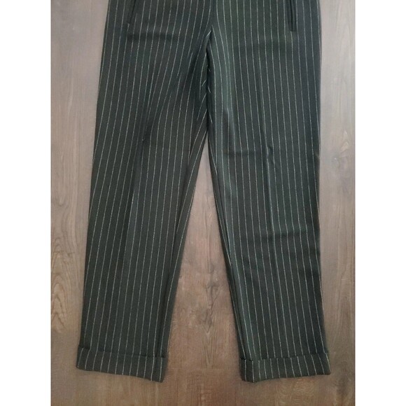 Bailey 44 Black Pinstripe Pants Cropped Ankle Pull On Sz Small Career Business - Picture 4 of 11